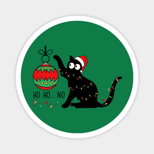 ho, ho... no - Funny Christmas Cat Magnet